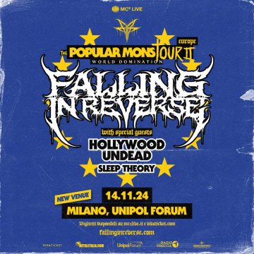 FALLING IN REVERSE: la data di Milano si sposta all’Unipol Forum